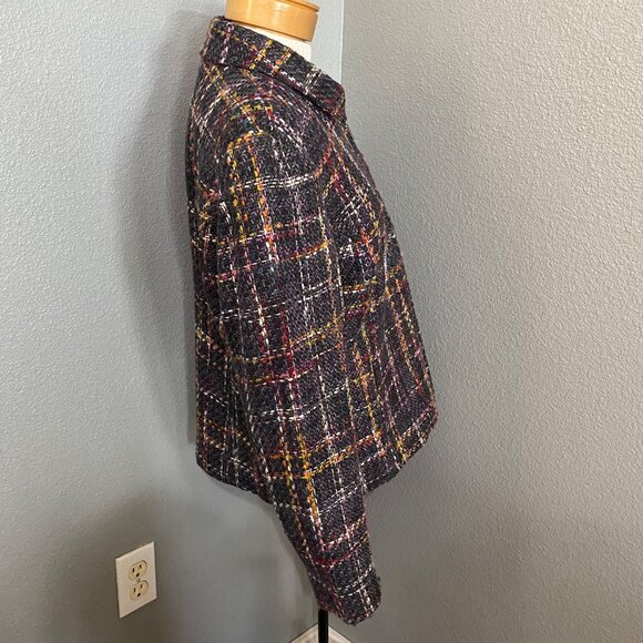 Coldwater Creek Tweed Jacket Womens Size Medium Multicolor Pockets Zipper - Picture 9 of 12